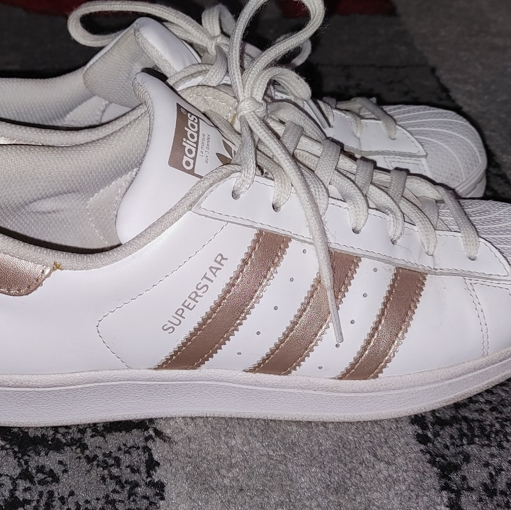 Adidas superstar rose gold shoes